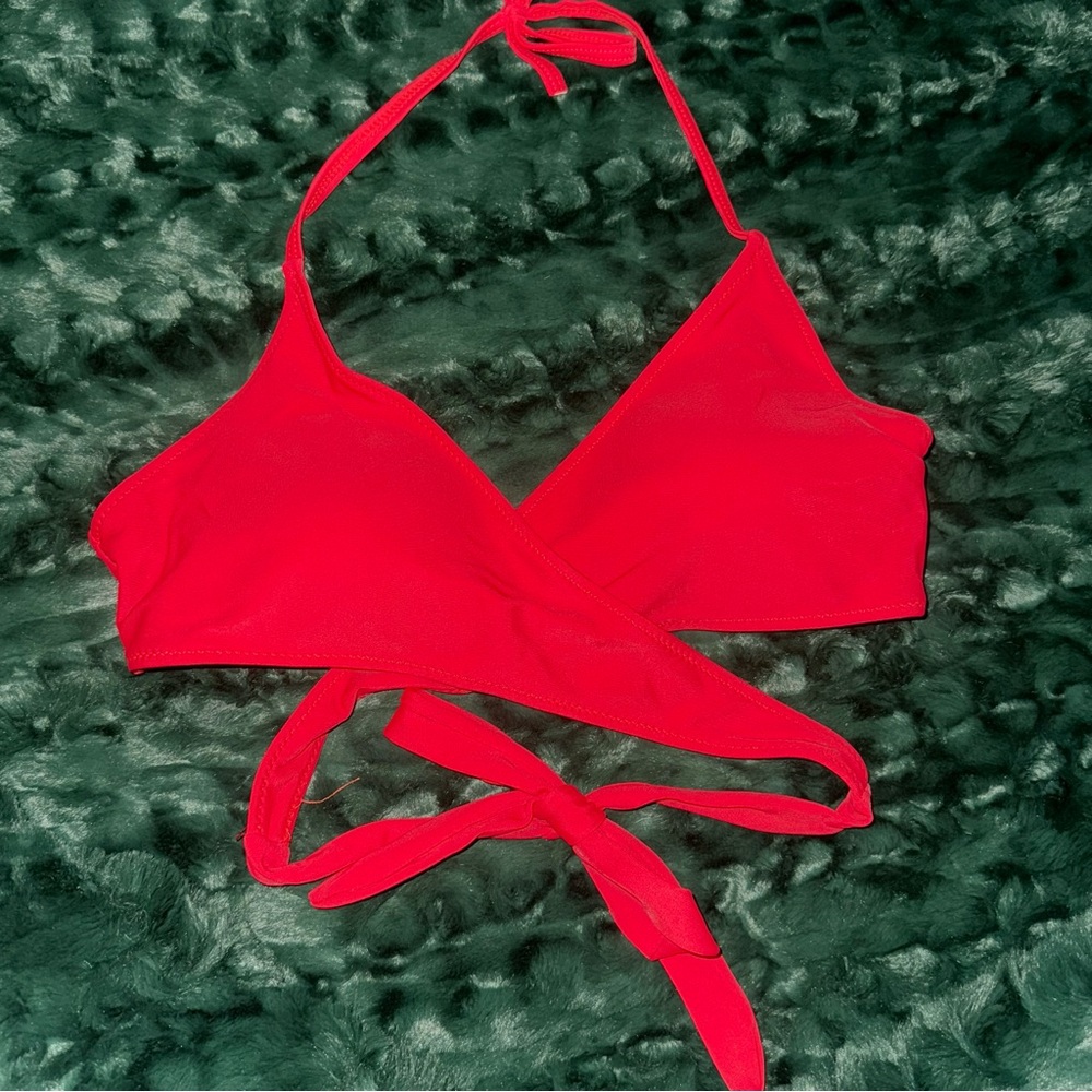 Zaful Red Wrap Bikini Top